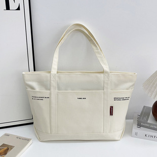Japanese Style Very Simple Portable Shoulder Eco-friendly Tote Large Capacity Canvas Bag Men's and Women's Workwear Couple's Trendy Brand Backpack
