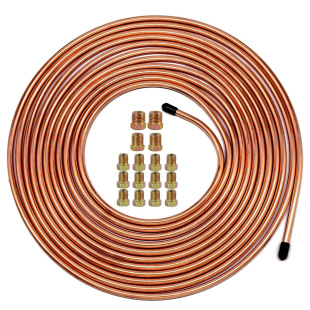 1/4 "25FT brake line kit flexible galvanized steel pipe coil auto repair brake line screw suit