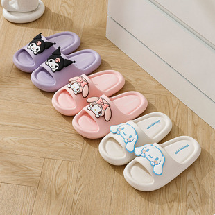 Sanrio Children's Slippers Girls' Summer Indoor Cute Bath Non-slip Thick Bottom Cartoon Big Ear Dog Parent-child Sandals
