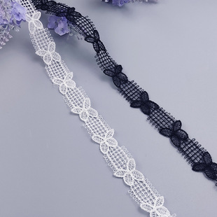 2cm fish thread lace accessories milk water soluble embroidery ribbon 2023 New 2cm black butterfly lace