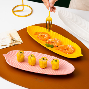 Japanese-style Creative Sushi Plate Rectangular Ceramic Sashimi Plate Barbecue Plate Dessert Diet Long Plate Cooking Tableware