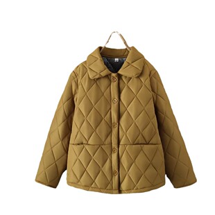 2024 autumn and winter new warm casual quilted cotton-padded jacket coat solid color chubby girl comfortable coat h84 5213