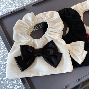 14173 cute bow bag mini wrist cloud bag women's new ins pleated lace handbag wholesale