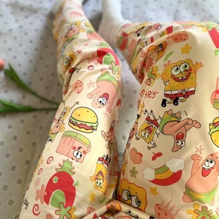 Пижамные брюки женские летние брюки новые Мультяшные носимые домашние брюки с кондиционером весна и осень повседневные свободные прогулочные брюки в Корейском стиле