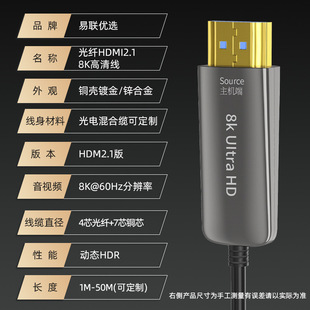 Волоконно-оптический кабель HDMI 2,1 бронированный кабель HD Резьбовая трубка 8K60hz проектор 4K телевизор компьютер видео кабель для передачи данных