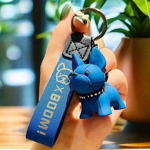 French Bulldog Keychain Bulldog Keychain Cute Personalized Creative Internet Celebrity Puppy Bag Couple Pair Small Pendant