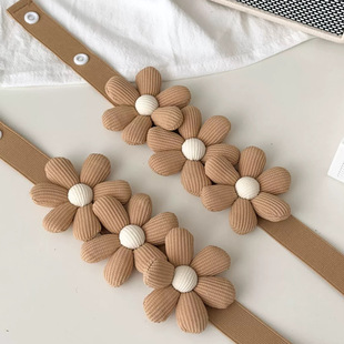 in stock Creative Gauze Curtain Tie Belt Cute Buckle-free Punch-free Tucking Decorative Flower Accessories Curtain Strap