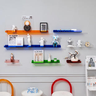 Acrylic Wall-mounted Storage Rack Punch-free Hanging Living Room Bathroom Wall-mounted Partition Storage Ins Display Rack