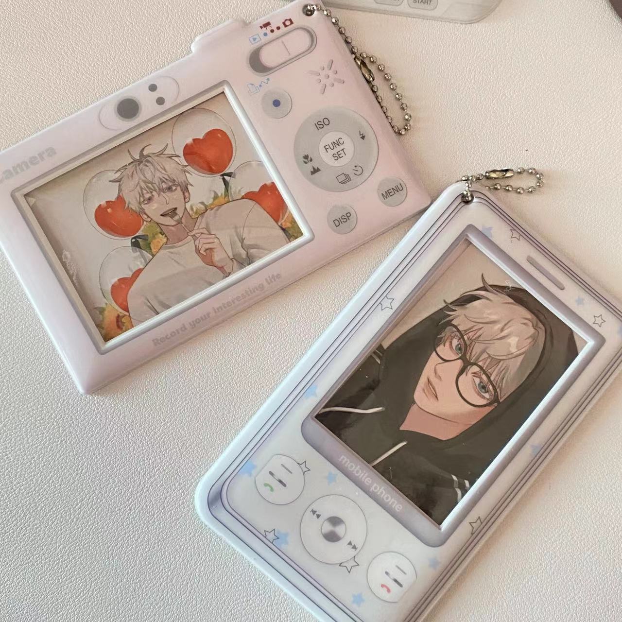Original digital mobile phone CD3 inch small card set Y2K game machine TV Gumei campus card set pendant