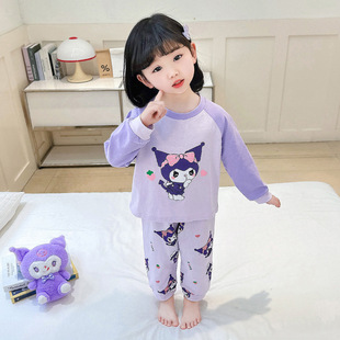 2024 Spring and Autumn New Arrival Children's Pajamas Girls' Cartoon Long-Sleeved Children's Little Girl's Princess Pajamas Home Clothes