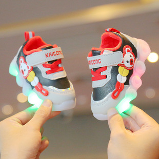 Bright light 2024 autumn baby girl shoes infant soft bottom toddler shoes baby boy sneaker one-piece delivery