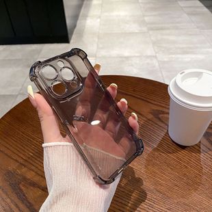 Подходит для iPhone 17 прозрачный чехол для телефона 15PROMAX с четырехугольной защитой от падения, защитный чехол Apple 16e с воздушной подушкой