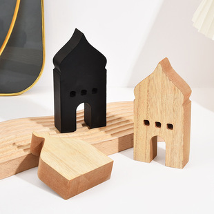 Cross-border new three-dimensional combination of wooden holiday table famous family style home desktop decorations layout ornaments wholesale