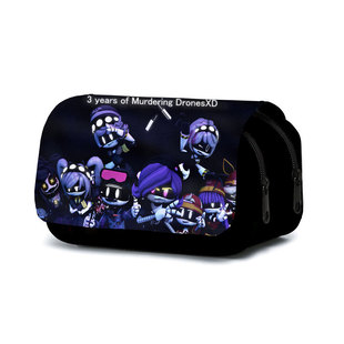 MURDER DRONES UZI Anime Series Printed Double Layer Pencil Bag Inorganic Killer Stationery Bag for Primary and Secondary School Students