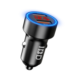 18W dual usbQC3.0 car charger atmosphere light digital display car charger multi-protocol car mobile phone car fast charger