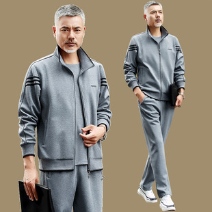 Middle-aged Men's Sports suit Men's Spring and Autumn 2025 New Dad Casual Wear suit Three-piece Set