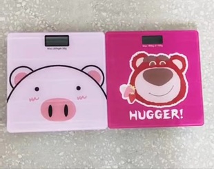 Human scale cartoon scale weighing scale wholesale electronic scale weight foreign trade scale Square tempered glass factory direct sales