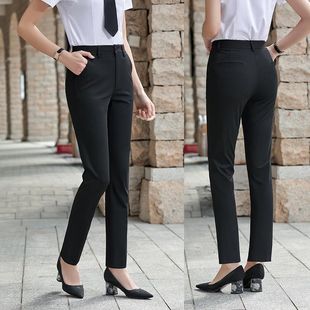 Hotel sales suit pants men's and women's overalls work clothes stretch pants OL professional thin cropped trousers