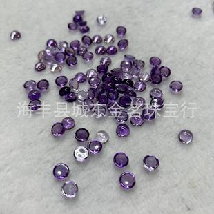 Factory wholesale natural amethyst flat round oval ring surface natural Brazil material amethyst ring surface bare stone
