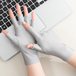 Women's Half-finger Riding Driving Sun Protection Gloves Spring and Summer Touch Screen High Elastic Non-slip Gloves Thin Breathable Solid Color Gloves