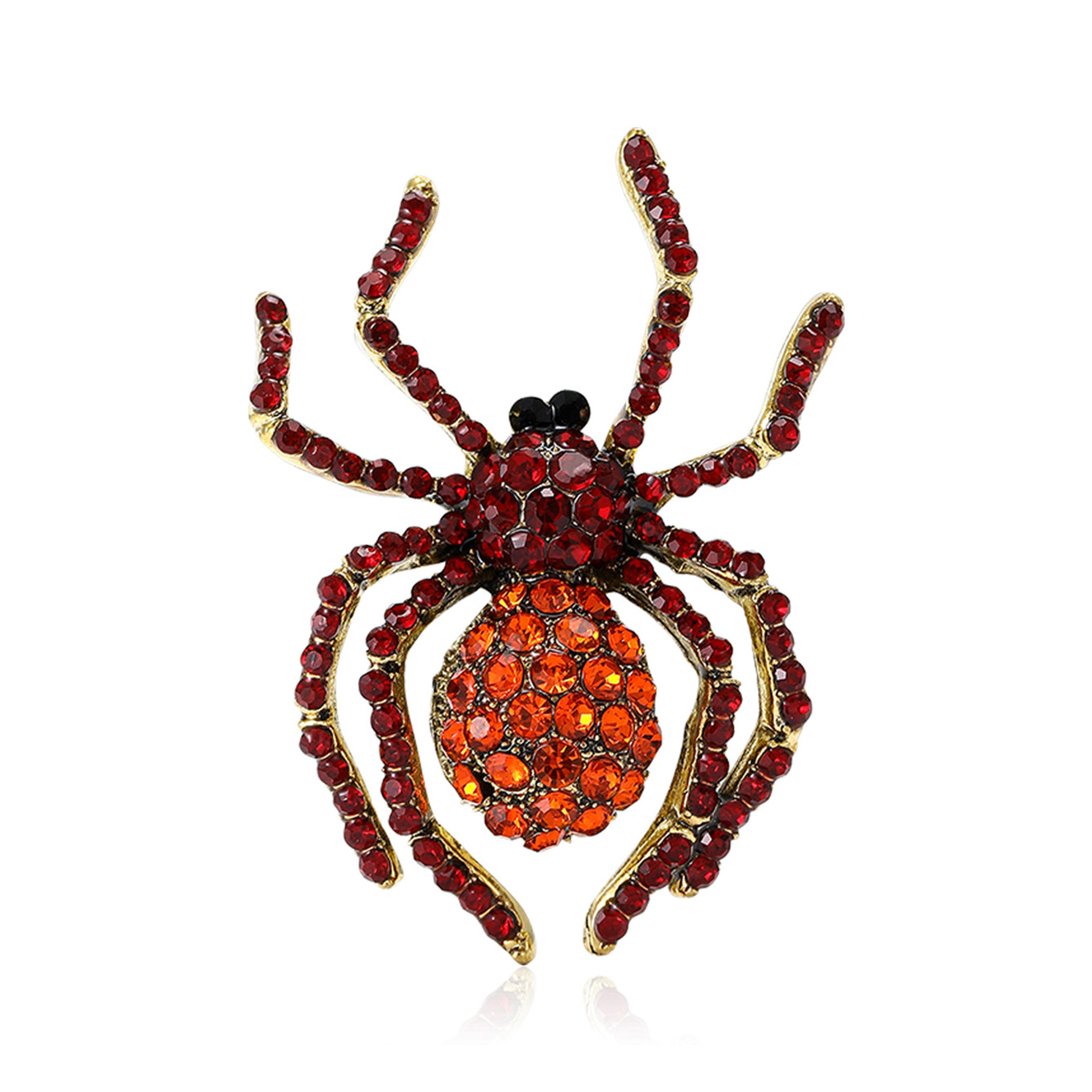 Alloy Retro Halloween Diamond-Encrusted Spider Brooch Creative Fashion Unisex Suit Coat Corsage Accessory Pin