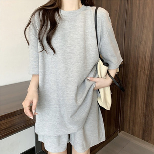 Salt sweet suit women's summer new fashion loose Western style solid color student couple sports shorts