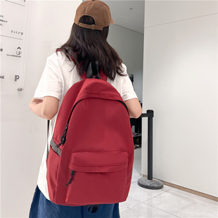 Foreign trade backpack 2023 new Korean style fashionable student schoolbag large capacity casual solid color backpack wholesale