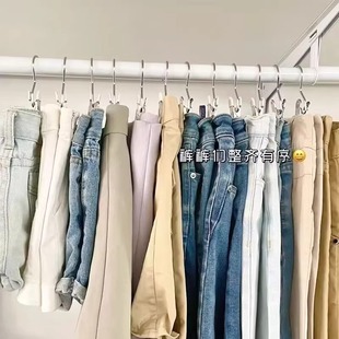 3-character pants clip with hook household stainless steel metal non-slip seamless windproof drying clip multi-functional clothes clip wholesale