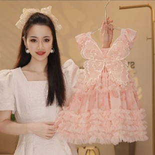 Girls' Sling dress Summer 2024 New Princess Baby Stylish Tutu Dress Children's Sling Dress