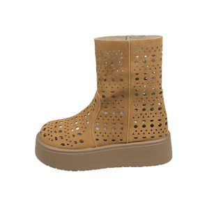 British Style All-match Maillard Boots 2025 Summer New Explosions Hollow Breathable Flat Sandals Short Boots