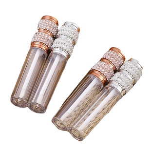 In-Stock New Model Rhinestone Cosmetic Lip Gloss Empty Tube Round Double Pearl Sticker Lipstick Lip Glaze Lip Gloss Tube