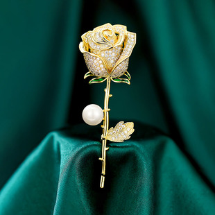 Luxury Rose Brooch High-end Cute Men's and Women's Large Corsage Elegant Pin Suit Coat All-match Accessories