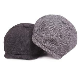 Octagonal Hat Men's British Autumn and Winter Artistic Retro Paintwriter Hat Japanese Style Newsboy Hat Casual Joker Beret