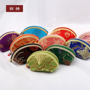 Dumpling bag coin purse brocade bag color zipper INGOT Coin purse triangle jewelry bag ethnic style bag