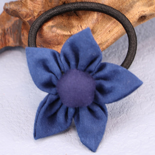 Wholesale tie-dyed cloth peacock flower pattern headdress flower hair rope hair band hair rope tie-dyed headdress flower tie-dyed hair accessories tie-dyed female