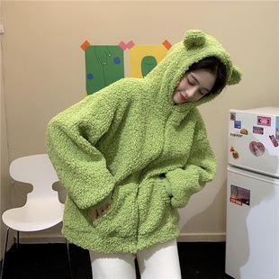 Winter Imitation Lamb Furry Sweatshirt Coat Women's Fall/Winter 2022 New Fashion College Style Cute Clothes