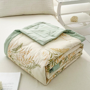Summer Washable Cotton Air Conditioning Quilt Machine Washable Thin Single Double Summer Cool Quilt Small Fresh Single Dormitory Home