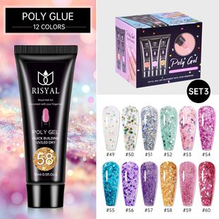 Nail Crystal extension glue Poly Gel nail extension 15ml phototherapy free paper holder model glue for cross-border