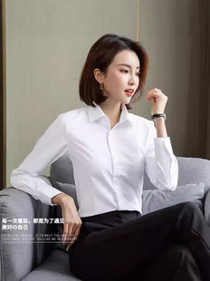 White Shirt Women's Long-sleeved New Autumn Jacket Professional Dress Elegant Commuter Explosions Short-sleeved Shirt Work Clothes