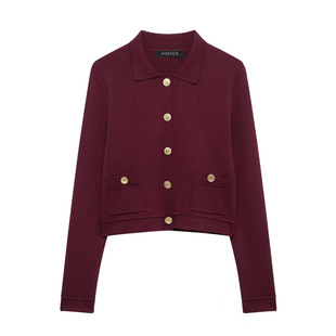 Foreign trade wholesale European and American style women's gold row buckle knitted jacket mini skirt 3519124 3519122