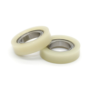 Bearing coated pulley wear-resistant engineering plastic nylon hard plastic flat plastic roller wholesale 12*23*6mm