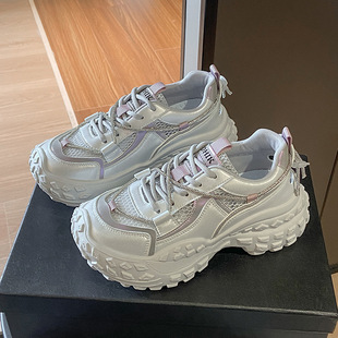 Durian bottom mesh dad shoes 2024 new fashion versatile breathable trend thick bottom casual dad shoes
