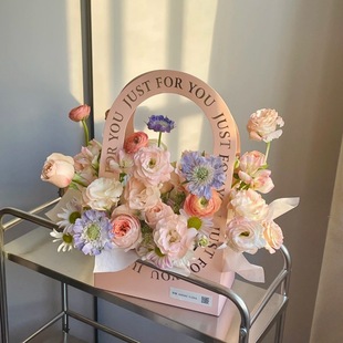Valentine's Day portable flower box floral materials diy portable flower basket paper waterproof potted flower bag