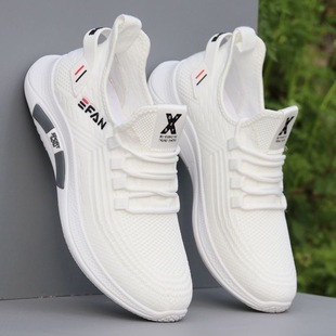 New Men's Shoes Summer Breathable Casual Shoes Korean Style Trendy Shoes All-match sneaker Flying Mesh Running Shoes for Men