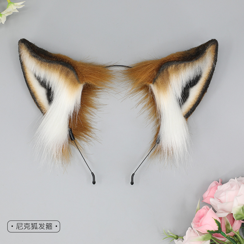 Simulated Animal Ear Headband Cosplay Convention Props Accessories Hair Accessories Cute Plush Headband Fox Nick Headband