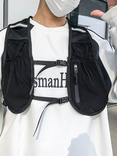Outdoor Sports Backpack Multifunctional Running Vest Summer Men's and Women's Street Tide Large Pocket Functional Workwear Vest Waistcoat