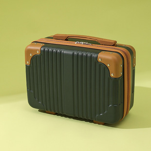 Retro cosmetic case 14-inch mini portable box small luggage gift cartoon storage cosmetic bag password case