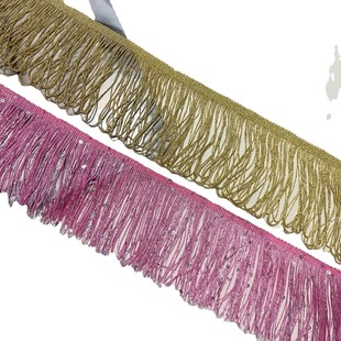 Factory direct supply of gold and silver silk sequins row beard lace ethnic style skirt decoration Latin dance stage clothing accessories