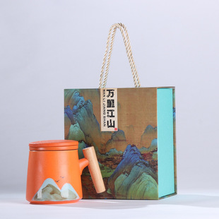 Factory Production Water Cup Printed Tea Cup Wen Chuang Mug Office Tea Separation Gift Cup Gift Box Ceramic Cup