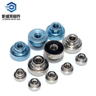 Non-standard GB806 carbon steel galvanized double-layer knurled nut high head step nut hand-screw adjusting nut